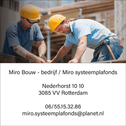 Miro Bouw - bedrijf / Miro systeemplafonds 